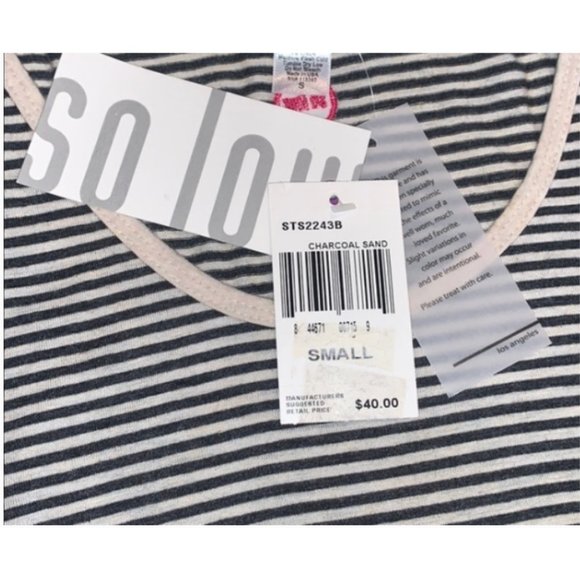 SOLOW Tops - SOLOW Striped Active Tank, Pink Sides, NWT, Sm